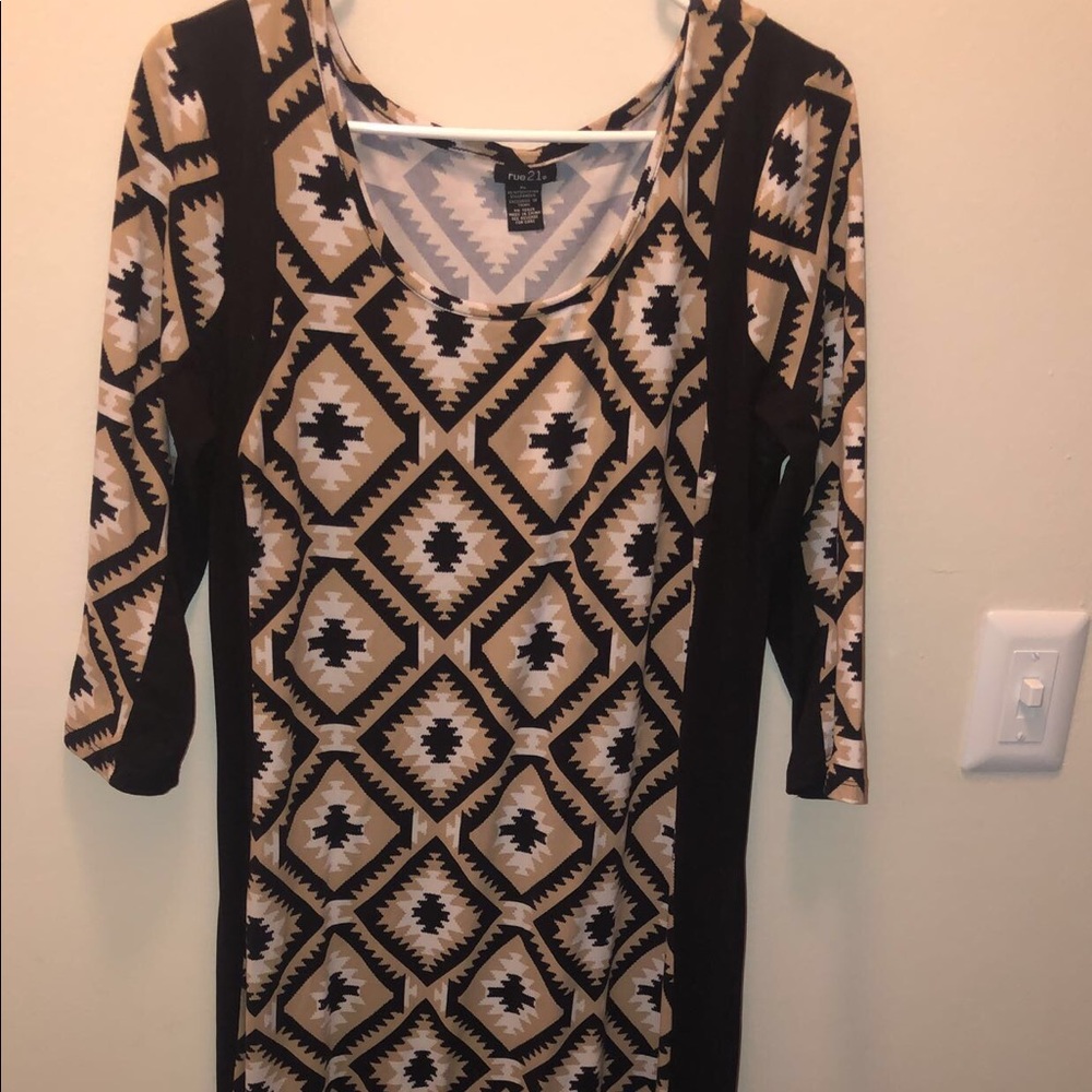 Rue 21 3/4 sleeve maxi dress with slit
